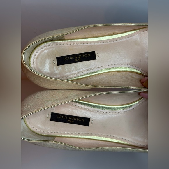 Louis Vuitton Mini Lin Ballet Flats Light Pink Size 36.5 - Picture 3 of 12